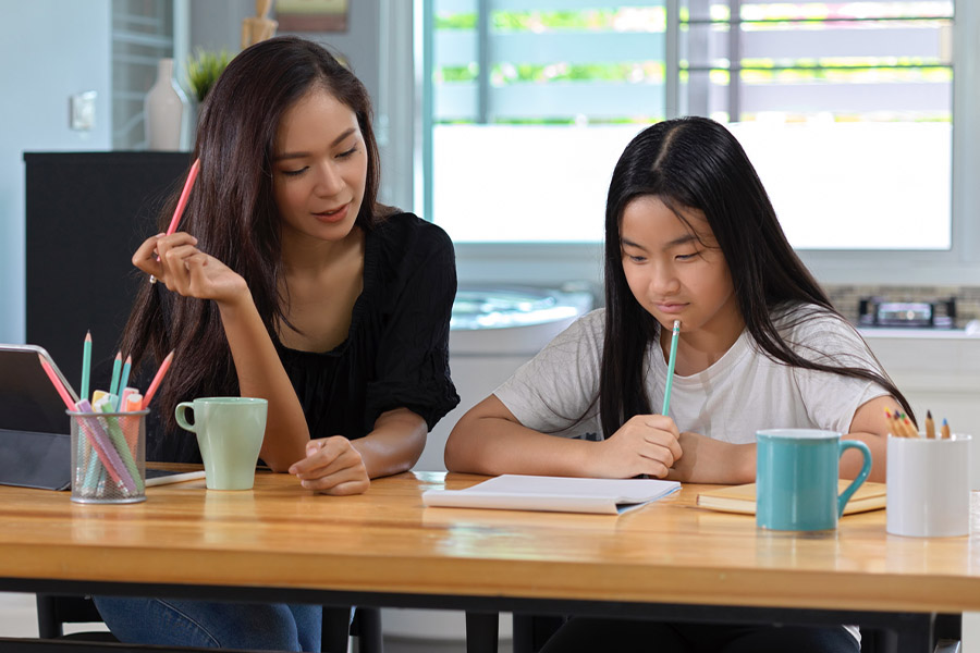 student and tutor together at a desk in Virginia Beach